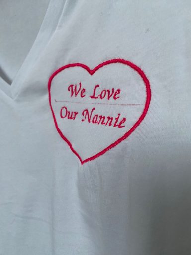 We Love our Nannie embroidery