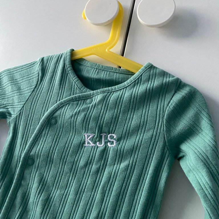 KJS embroidery baby grow