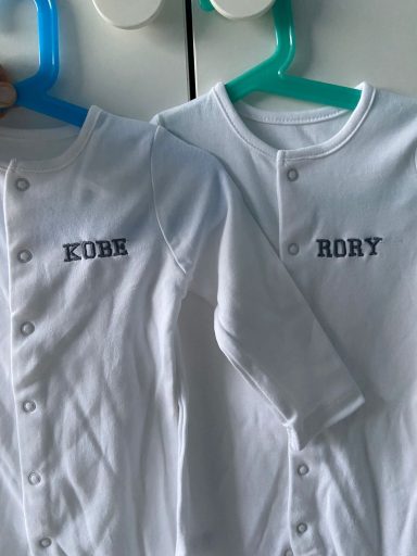 Baby Grows Kobe and Rory Embroidery